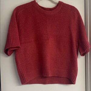 Red/Hot Pink Short Sleeve Sweater Tee